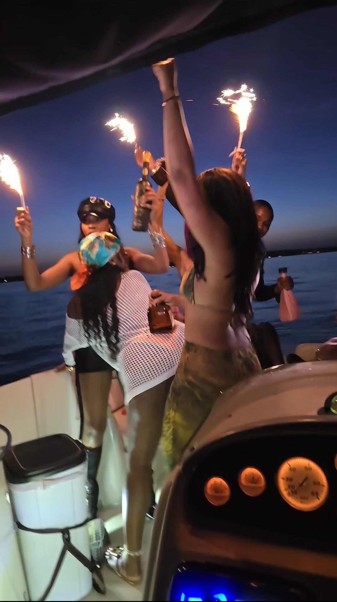 Sparklers on the night cruise